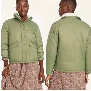 J Crew‎ Sherpa-Lined Puffer Jacket Primaloft Size Small Gorpcore